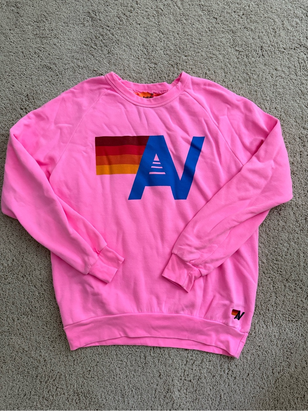 Aviator Nation (M) Neon Pink Crewneck Sweatshirt